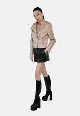 Faux Leather Biker Jacket from London Rag International
