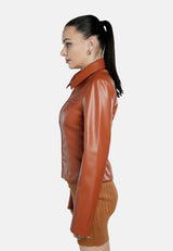 Faux Leather Collared Jacket from London Rag International
