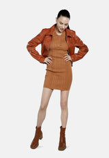 Faux Leather Collared Jacket from London Rag International