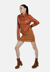 Faux Leather Collared Jacket from London Rag International
