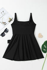 Amaia Side Tied Adjustable Straps A-line One Piece Swim Dress from Threaded Pear