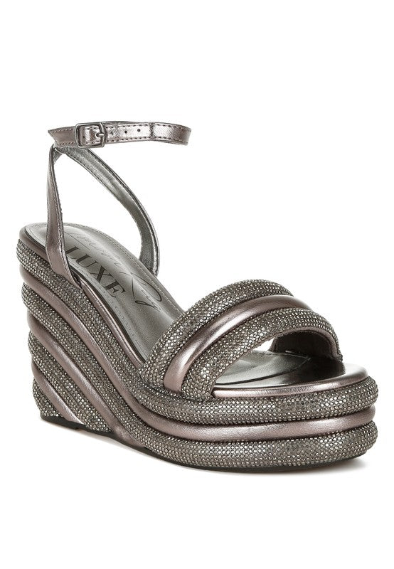 My Bliss Rhinestone Studded Wedge Sandals from My Pampered Life Seattle