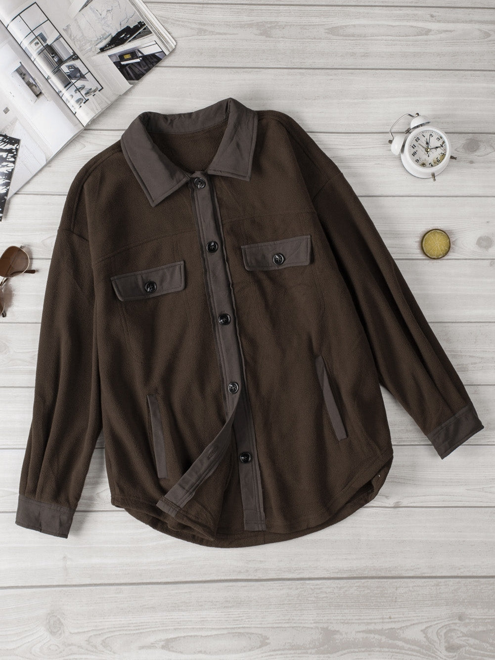 Autumn Brown Fleece Jacket from MsDressly