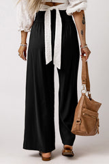 Kenzie Drawstring Elastic Waist Casual Wide Leg Pants From Threaded Pear