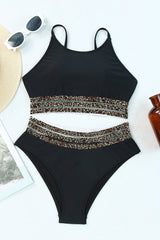 Edith Leopard Mesh Trim 2pcs Bikini Swimsuit from Threaded Pear