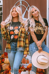 Black Halloween Sunflower Pumpkin T-Shirts from MsDressly