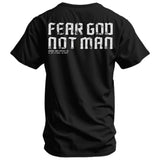 Fear God Not Man Men's T-Shirt From Combat Iron Apparel From Combat Iron Apparel
