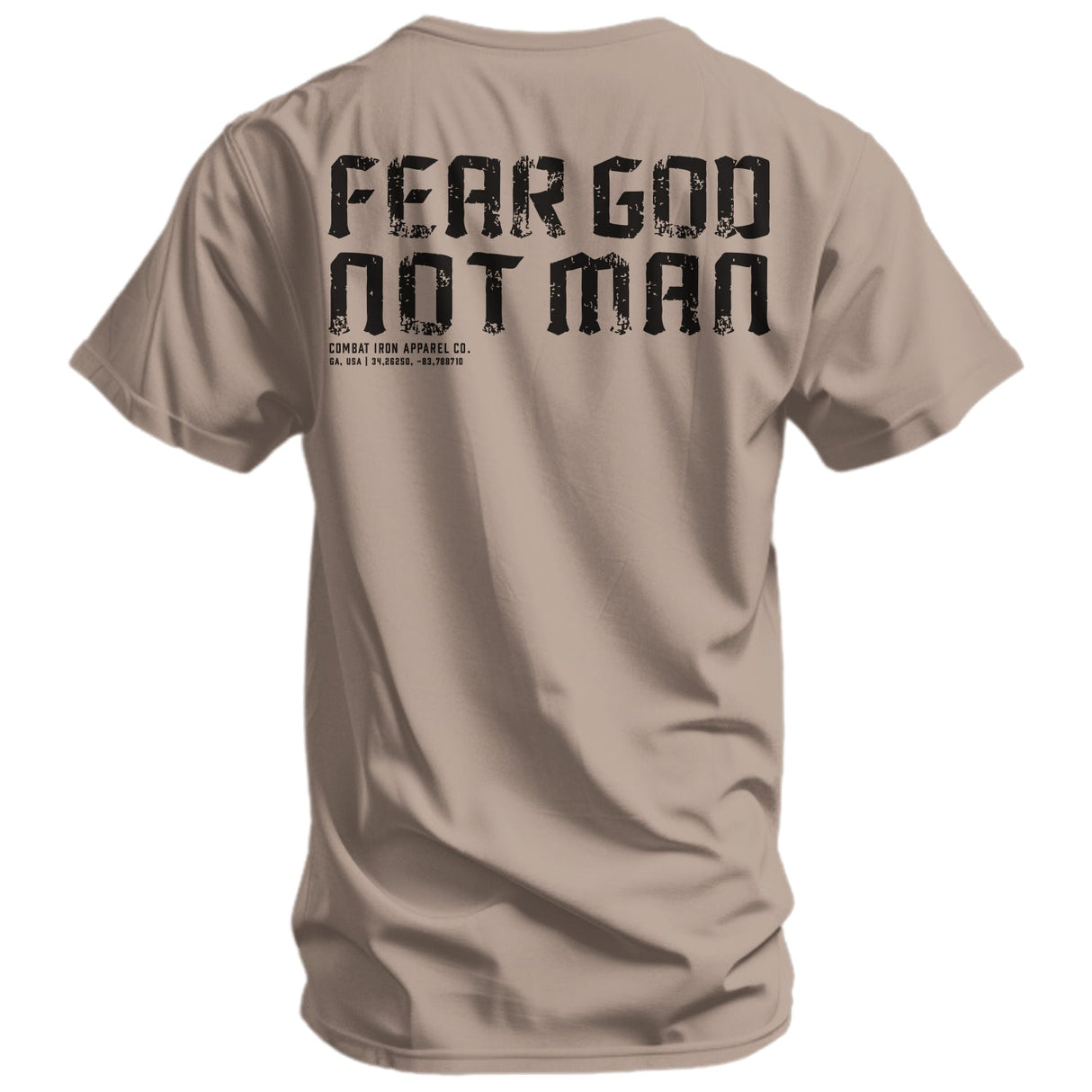 Fear God Not Man Men's T-Shirt From Combat Iron Apparel From Combat Iron Apparel