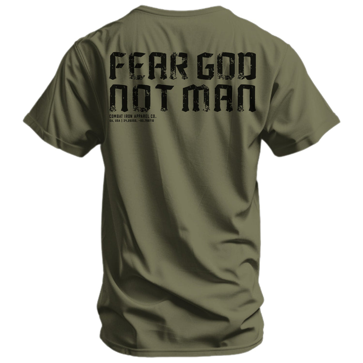Fear God Not Man Men's T-Shirt From Combat Iron Apparel From Combat Iron Apparel