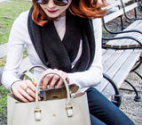 Jane - Grey Vegan Leather Satchel from Gunas New York
