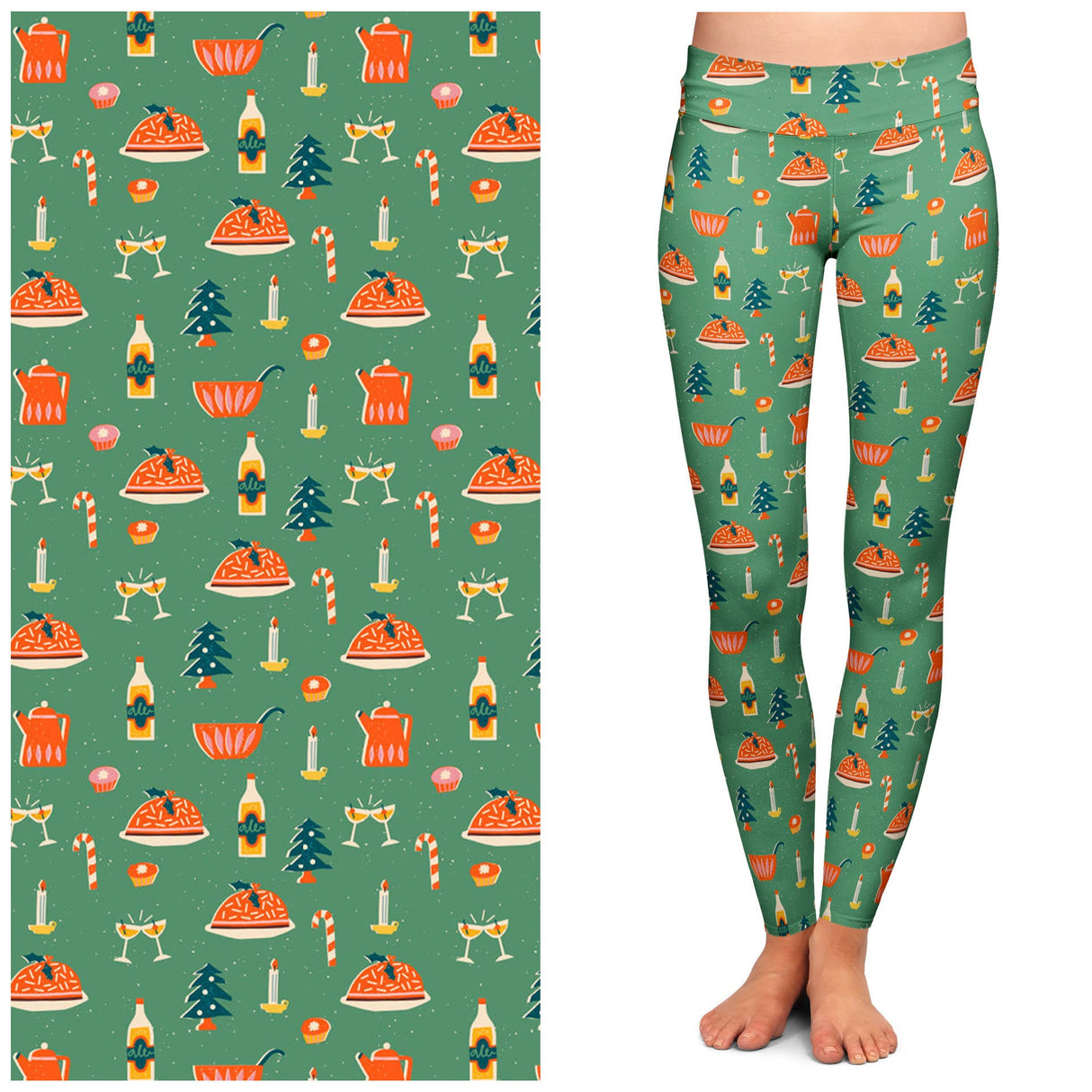 Festive Feast Buttery Soft Leggings by Lipstick & Chrome From Quirks!