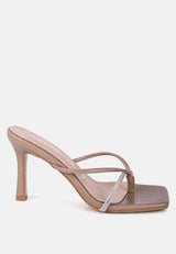 Fetish Croc Rhinestone Strap Sandals from London Rag International