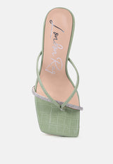 Fetish Croc Rhinestone Strap Sandals from London Rag International