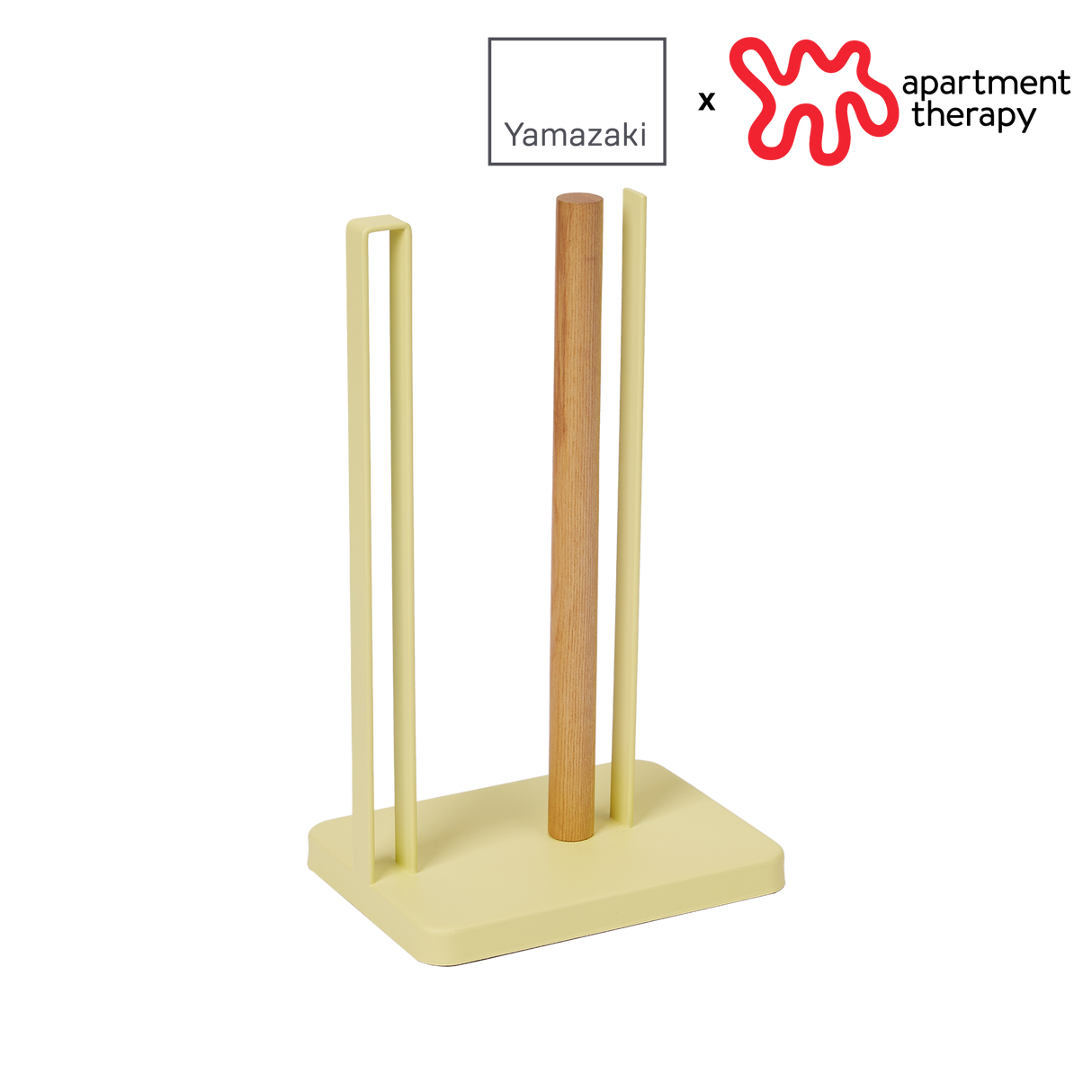Paper Towel Holder - Steel + Wood - Yellow Pear from Yamazaki Home