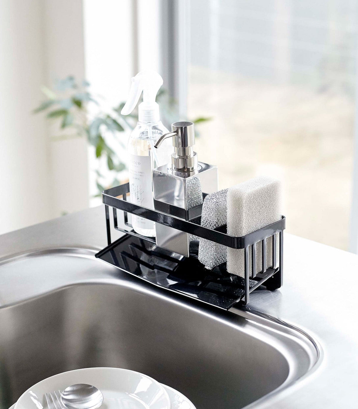 Sponge & Bottle Holder - Steel from Yamazaki Home