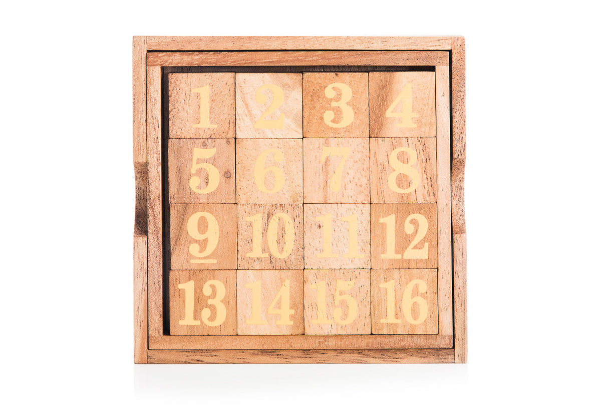 Wooden Magic Square Board - Fifteen Puzzle Game from Kubiya Games