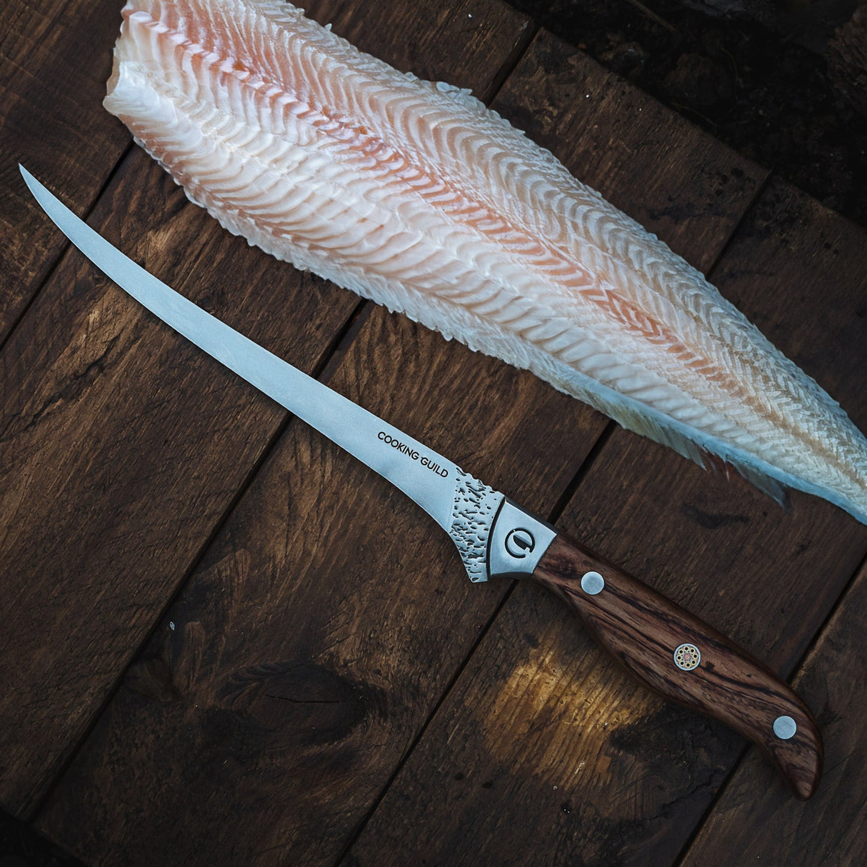 Grizzly Fillet | Forged Japanese San Mai Steel 7" From The Cooking Guild