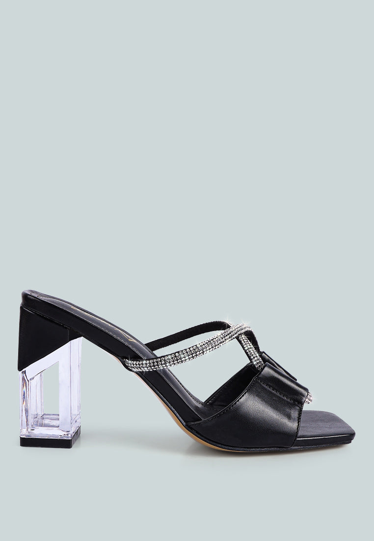 Fineapple Rhinestone Embellished Clear Sandals from London Rag International