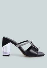 Fineapple Rhinestone Embellished Clear Sandals from London Rag International