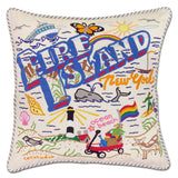 Fire Island Hand-Embroidered Pillow from Quirks!