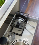 Adjustable Pot Lid and Frying Pan Organizer - Steel from Yamazaki Home