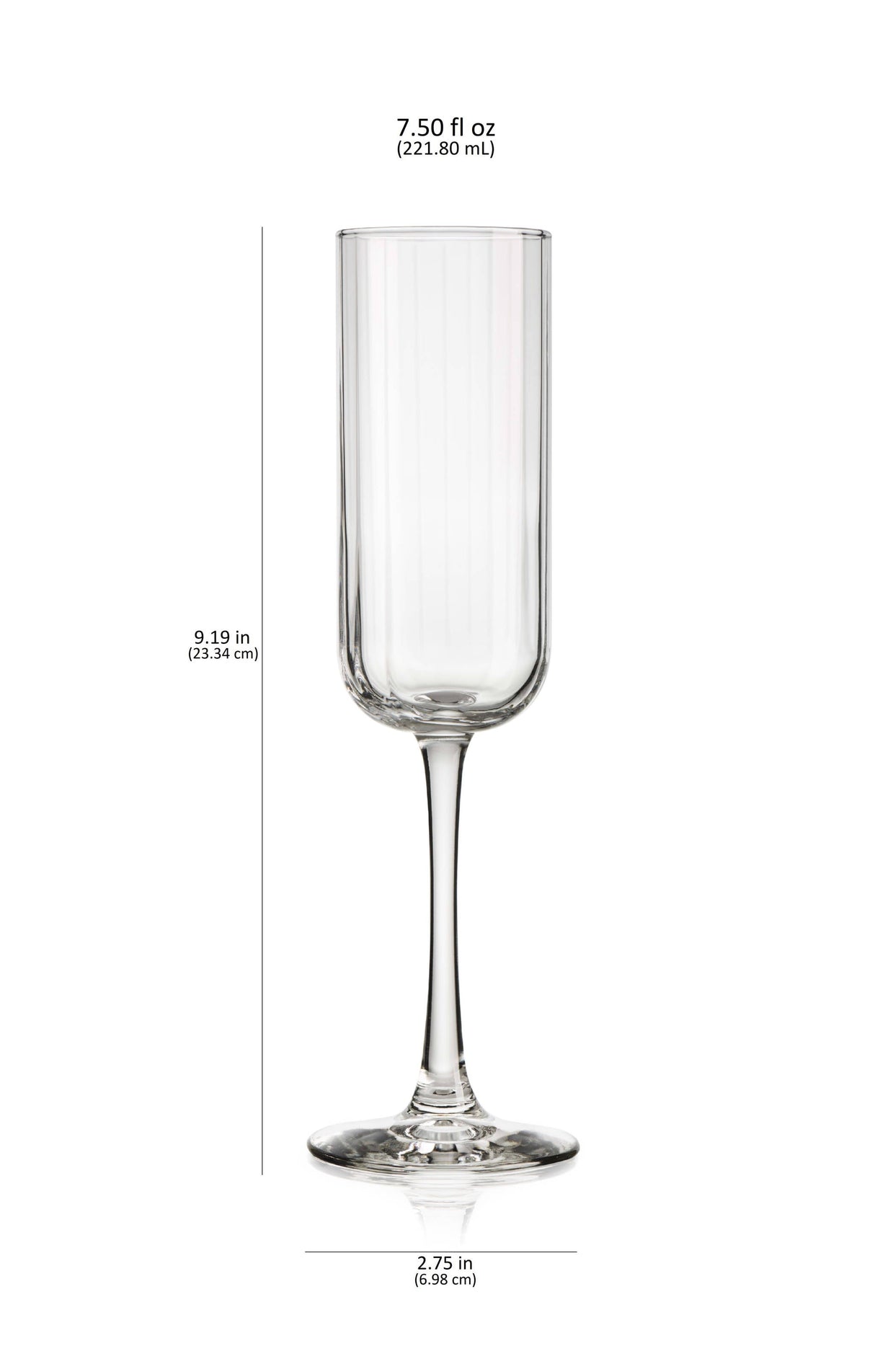Libbey Paneled Champagne Flute Glasses, 7.5-ounce, Set of 4 from Libbey