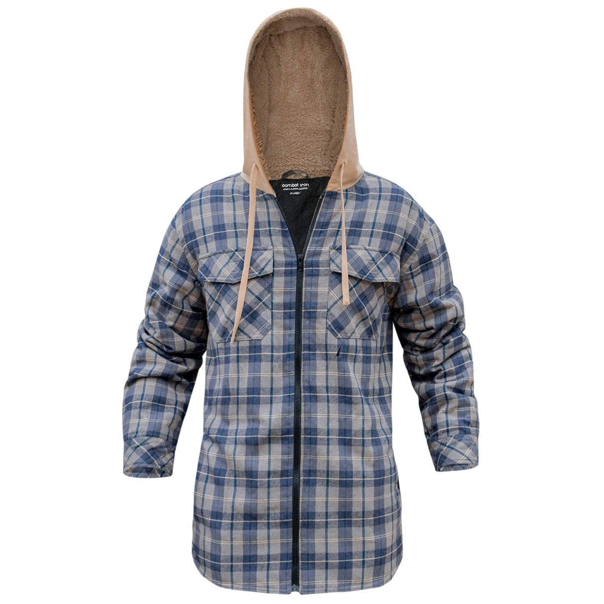 Frontier Zip Flannel with hood from Combat Iron Apparel