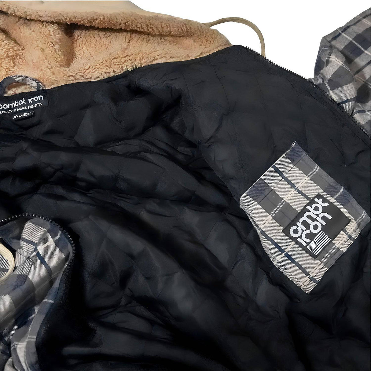 Frontier Zip Flannel with hood from Combat Iron Apparel