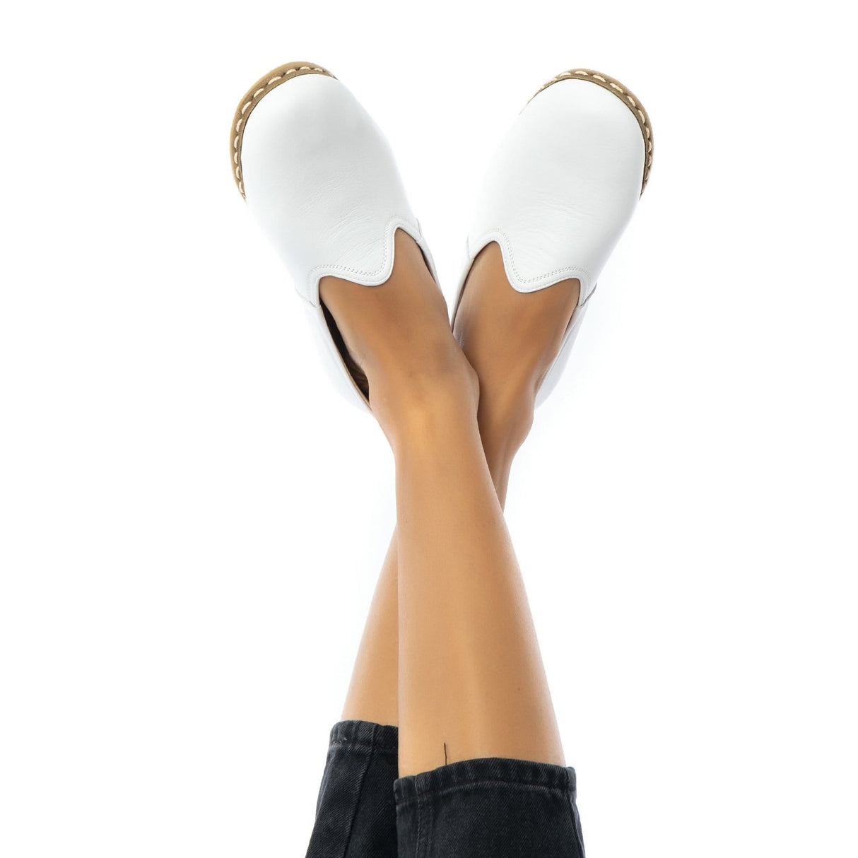 Men's White Slip On Shoes from Atlantis Handmade Shoes
