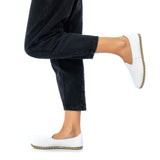 Women's White Slip On Shoes from Atlantis Handmade Shoes