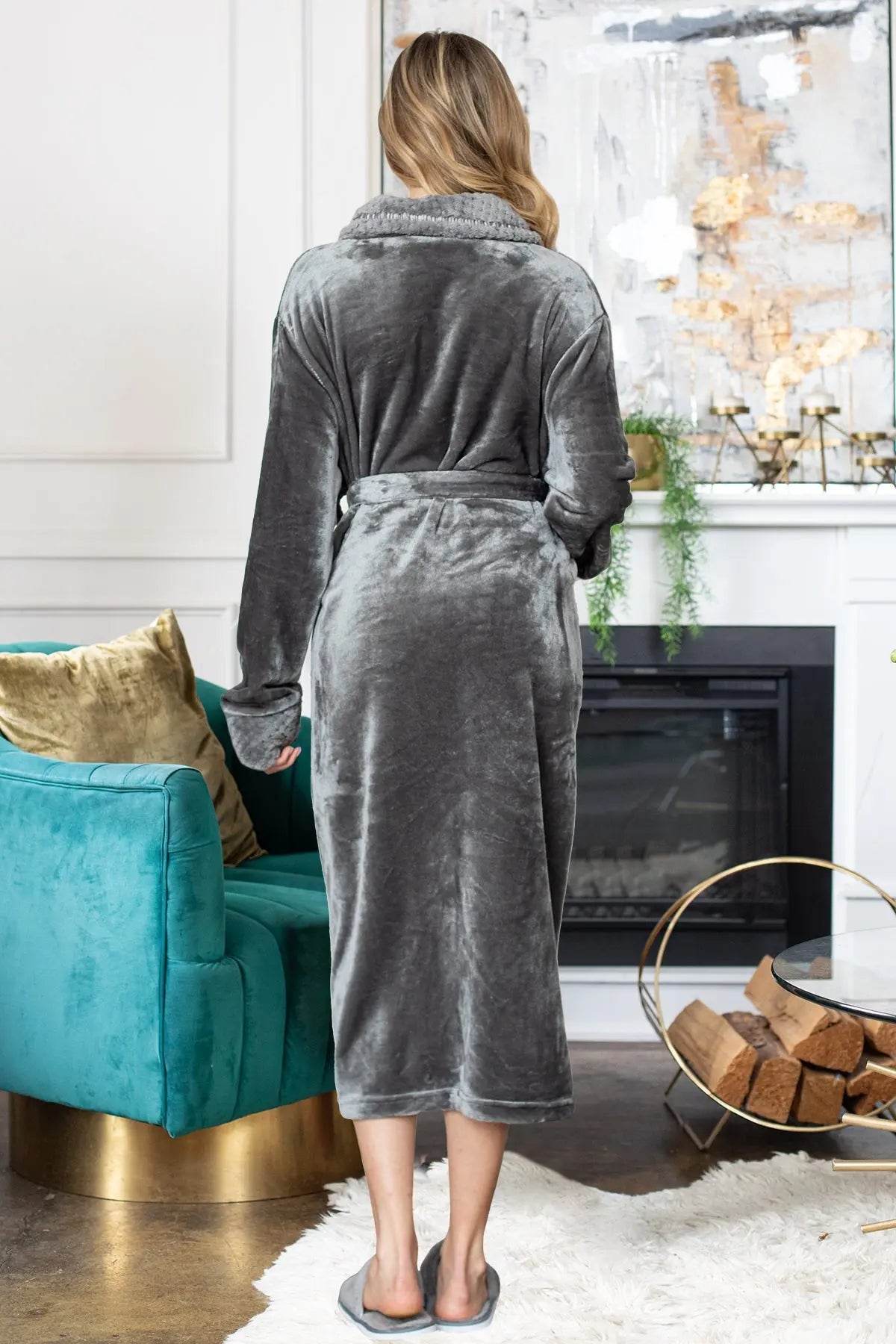 Women's Ultra Soft Fleece Bathrobe From Lotus Linen