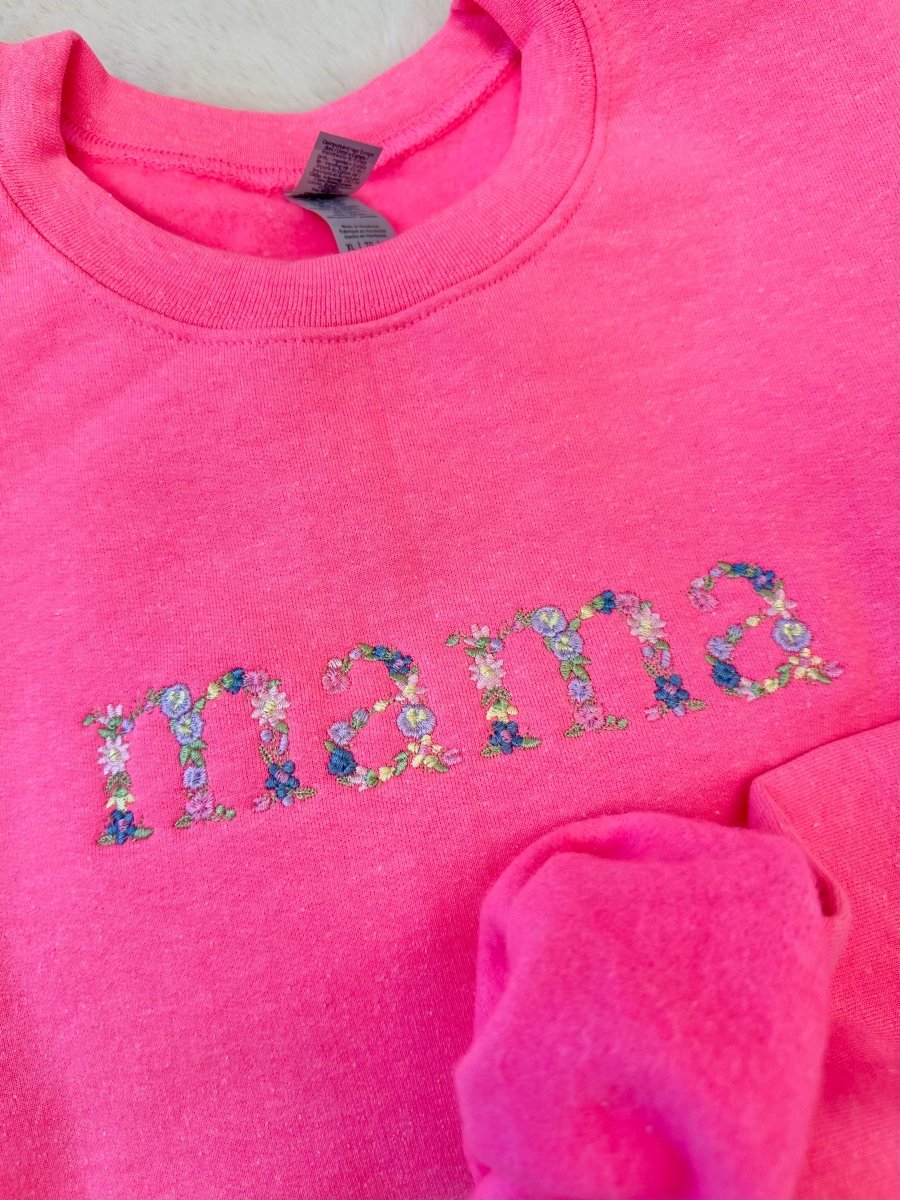 'Floral Mama' Crewneck Sweatshirt from United Monograms