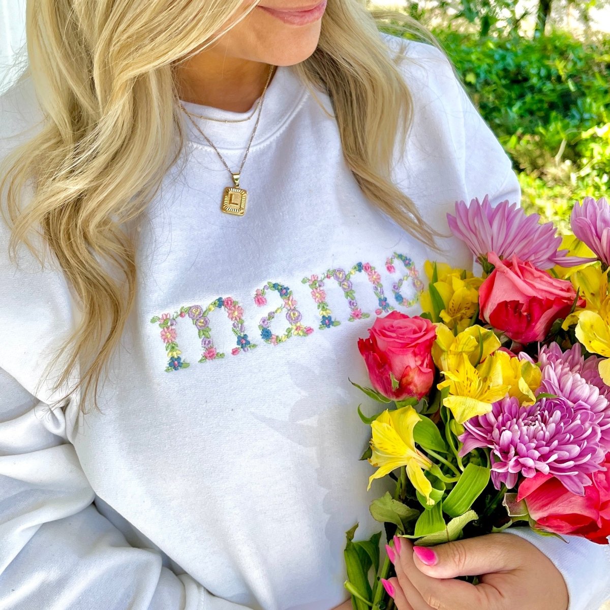 'Floral Mama' Crewneck Sweatshirt from United Monograms