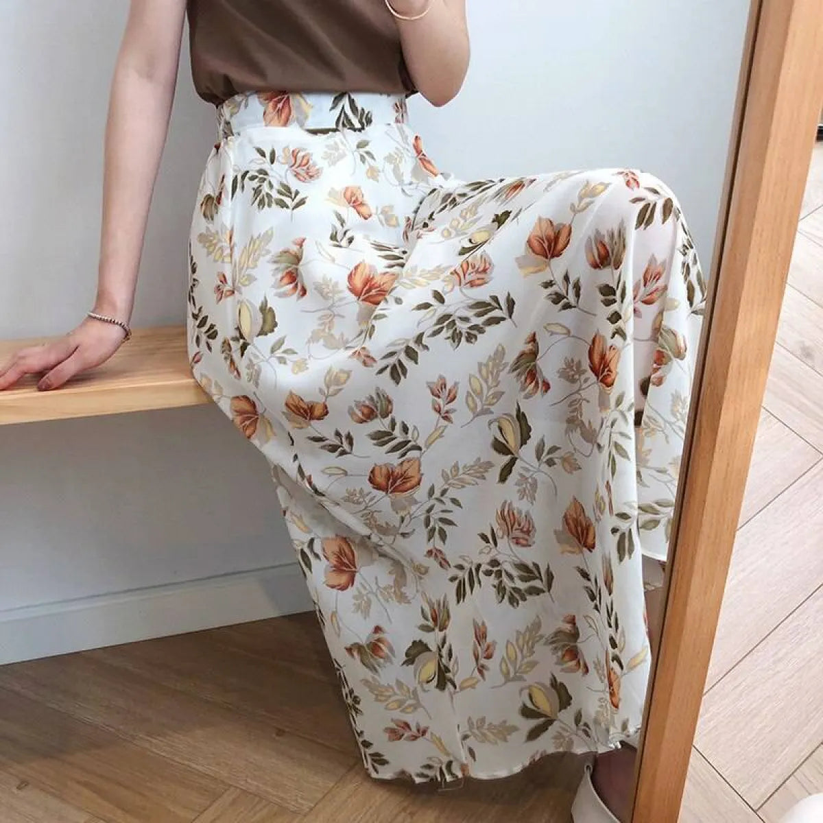 Floral Print Maxi Skirt from Kawaii Stop