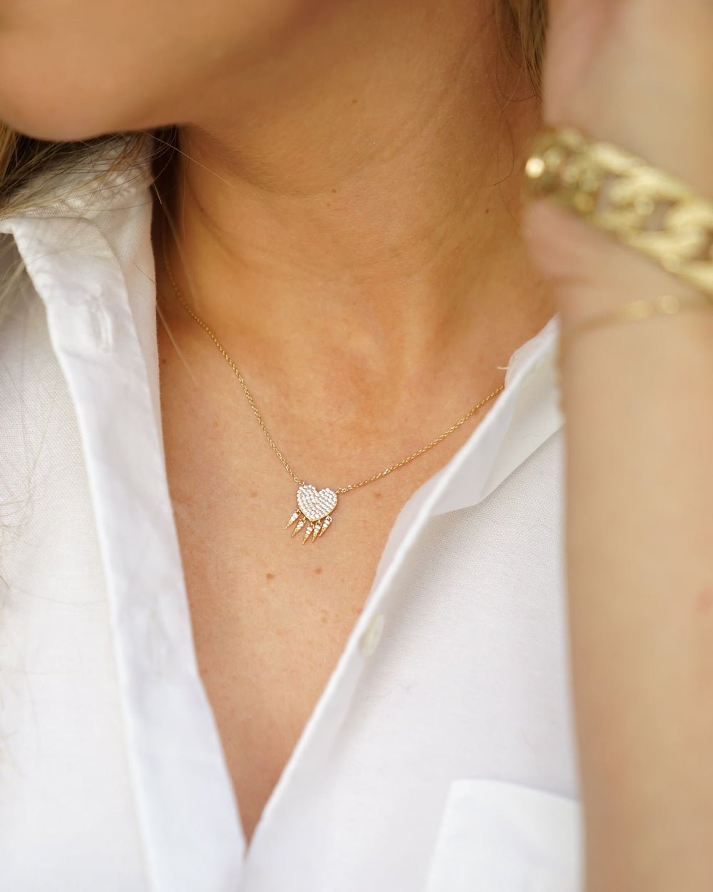 FLORENCE PAVÉ HEART SHAKER NECKLACE From Shop Cupcakes and Cashmere