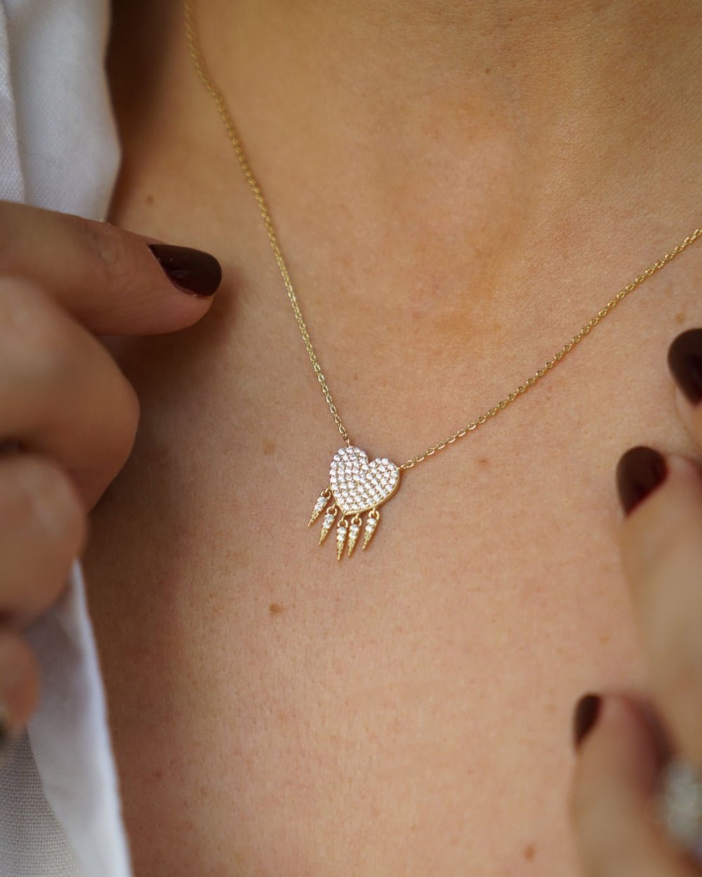 FLORENCE PAVÉ HEART SHAKER NECKLACE From Shop Cupcakes and Cashmere