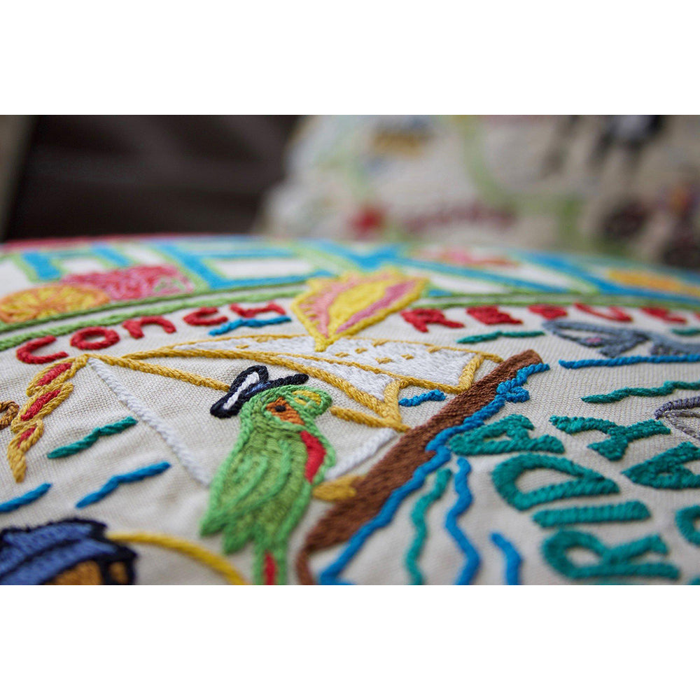 The Keys Florida Hand-Embroidered Pillow from Quirks!