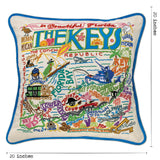 The Keys Florida Hand-Embroidered Pillow from Quirks!