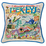 The Keys Florida Hand-Embroidered Pillow from Quirks!