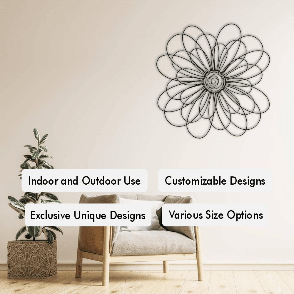 Metal Daisy Wall Art from VITAHOME DESIGN LLC