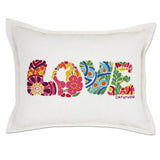 Flower Power Love Letters Hand-Embroidered Pillow - Available in Bright or Pastel by CatStudio from Quirks!