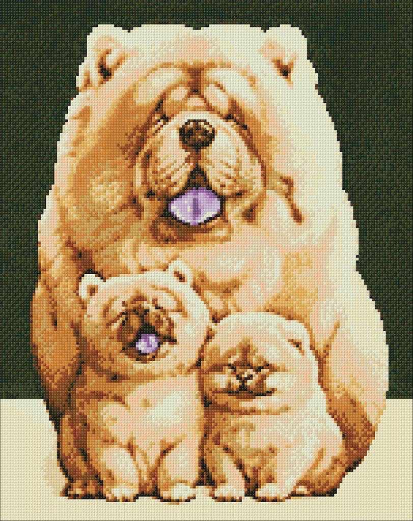 Fluffy Family WD187 14.9 x 18.9 inches Wizardi Diamond Painting Kit from Wizardi