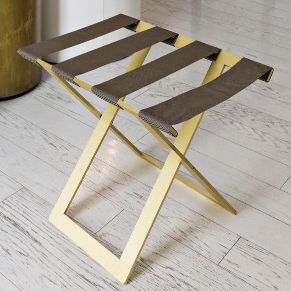 Arapaho-Foldable Metal Luggage Rack with Genuie Leather from VITAHOME DESIGN LLC