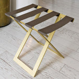 Arapaho-Foldable Metal Luggage Rack with Genuie Leather from VITAHOME DESIGN LLC