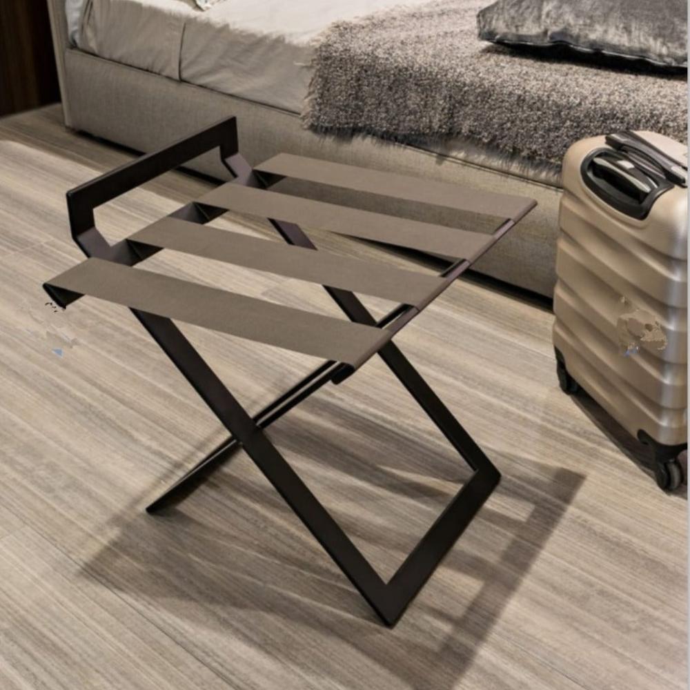 Foldable Luxury Luggage Rack with Genunie Leather Straps For Guest Room from VITAHOME DESIGN LLC