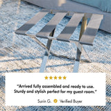 Bighorn-Foldable Metal Luggage Rack with Genuie Leather from VITAHOME DESIGN LLC