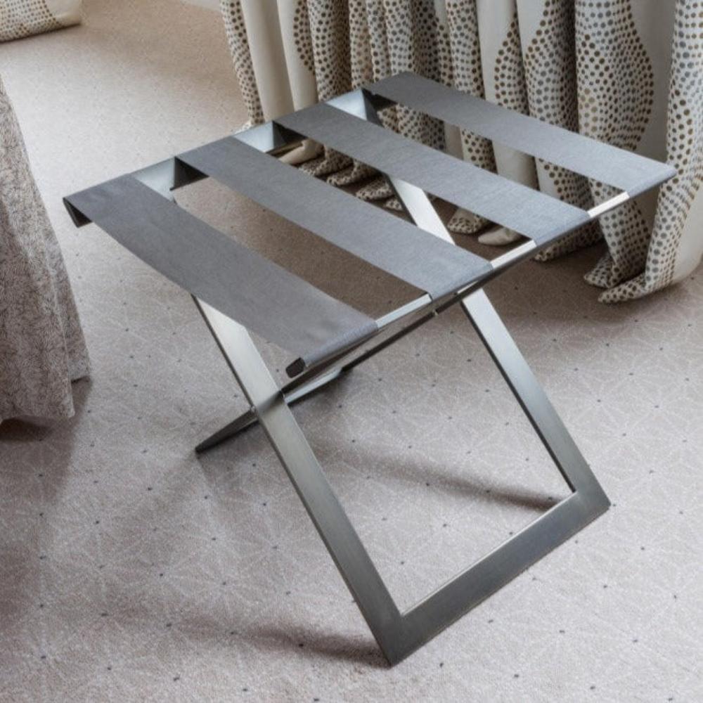 Bighorn-Foldable Metal Luggage Rack with Genuie Leather from VITAHOME DESIGN LLC