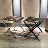 Chugach-Foldable Metal Luggage Rack with Genuie Leather from VITAHOME DESIGN LLC