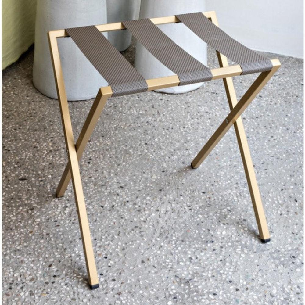 Boise-Foldable Metal Luggage Rack with Genuie Leather from VITAHOME DESIGN LLC