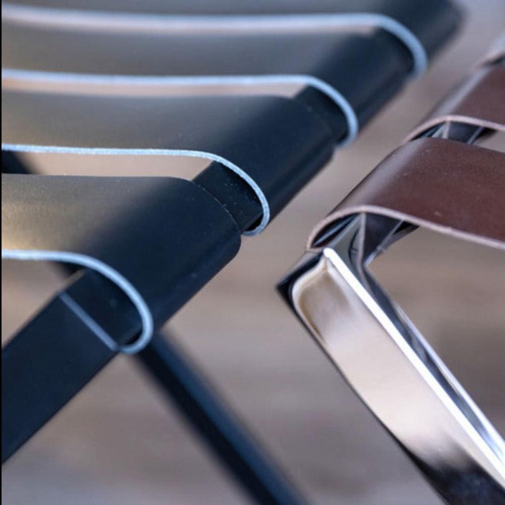 Chippewa-Foldable Metal Luggage Rack with Genuie Leather from VITAHOME DESIGN LLC